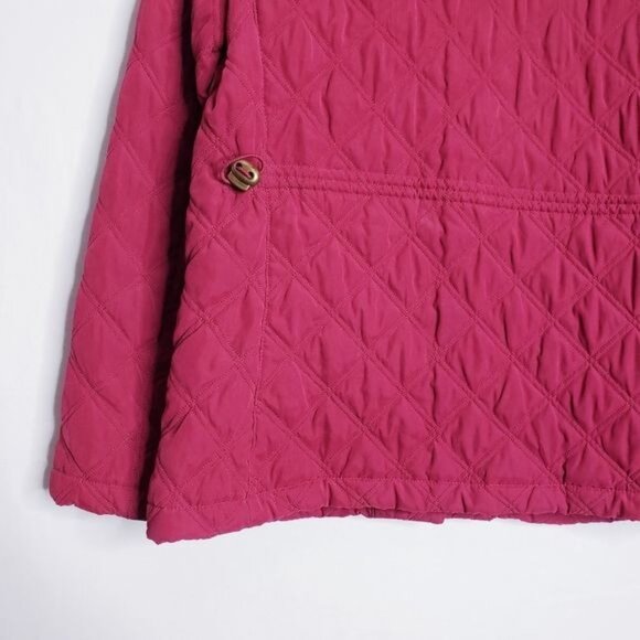 Croft & Barrow Red Quilted Button Up Jacket Lightweight Coat Women's Size Small - Picture 6 of 10
